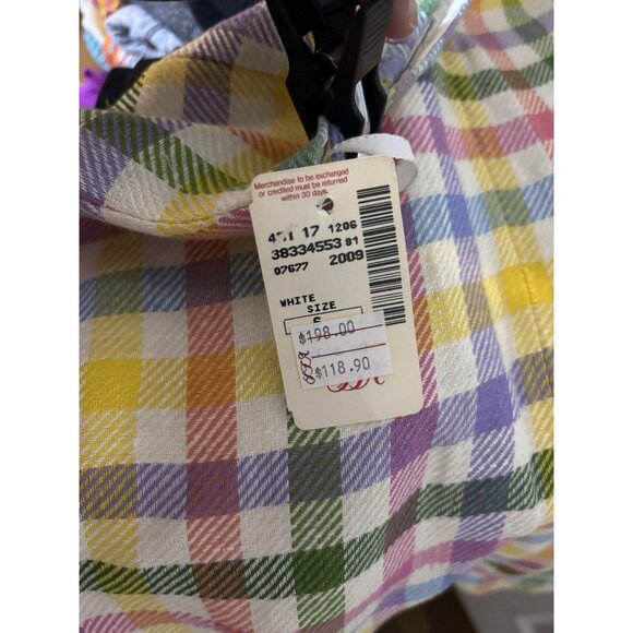 Emanuel Ungaro Vtg Colorful Plaid Blazer & Mini Skirt Set Sz 8/6 Missing Button - Picture 5 of 6